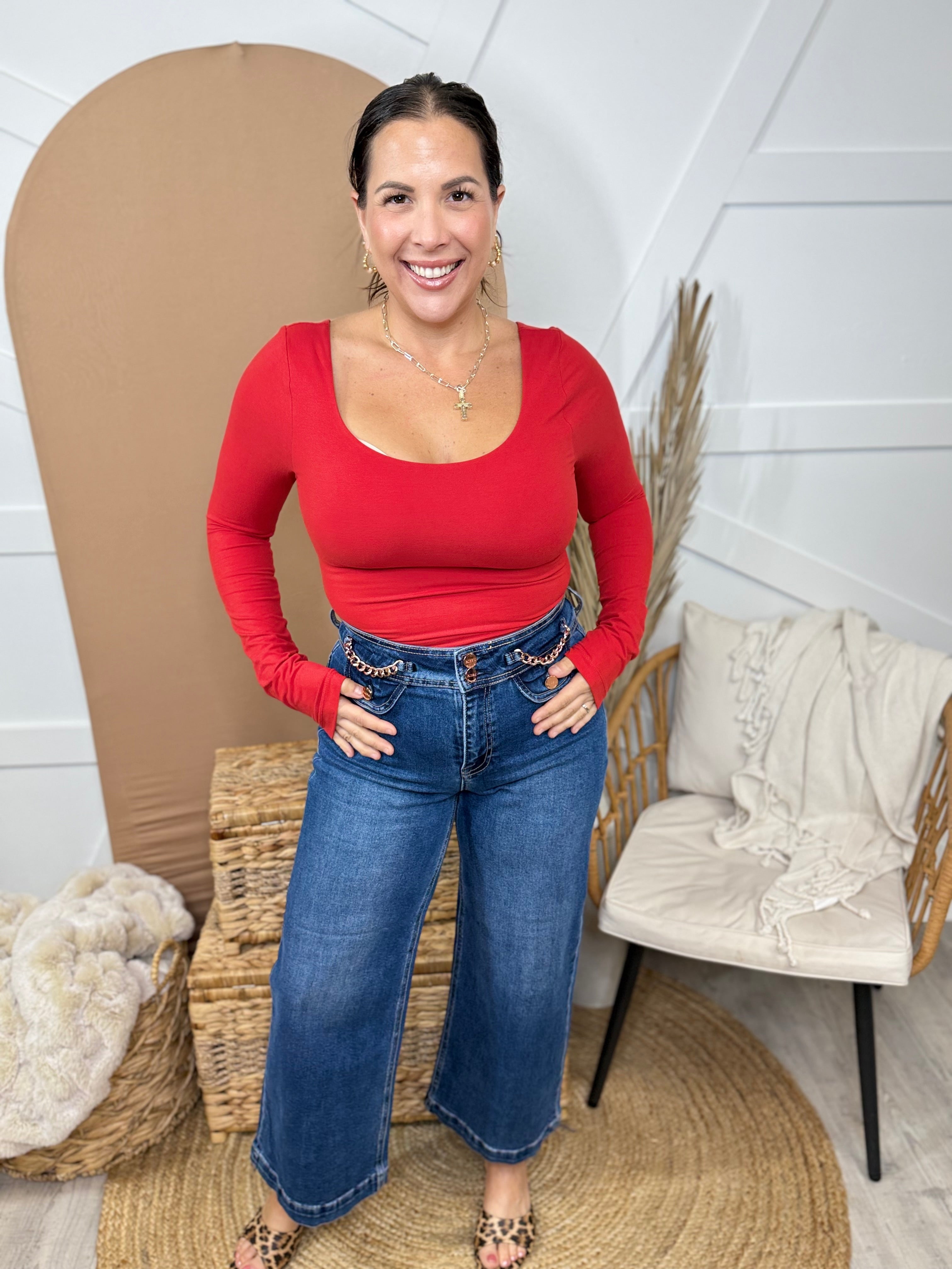 No Comment Wide Leg Jeans by Risen-190 JEANS-Risen Jeans-Heathered Boho Boutique, Women's Fashion and Accessories in Palmetto, FL