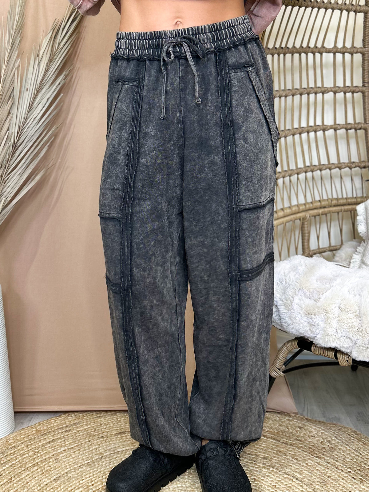 Washed & Unbothered Cargo Joggers-150 PANTS-VERY J-Heathered Boho Boutique, Women's Fashion and Accessories in Palmetto, FL