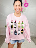 Wino Graphic Sweatshirt-125 Sweater-Heathered Boho-Heathered Boho Boutique, Women's Fashion and Accessories in Palmetto, FL