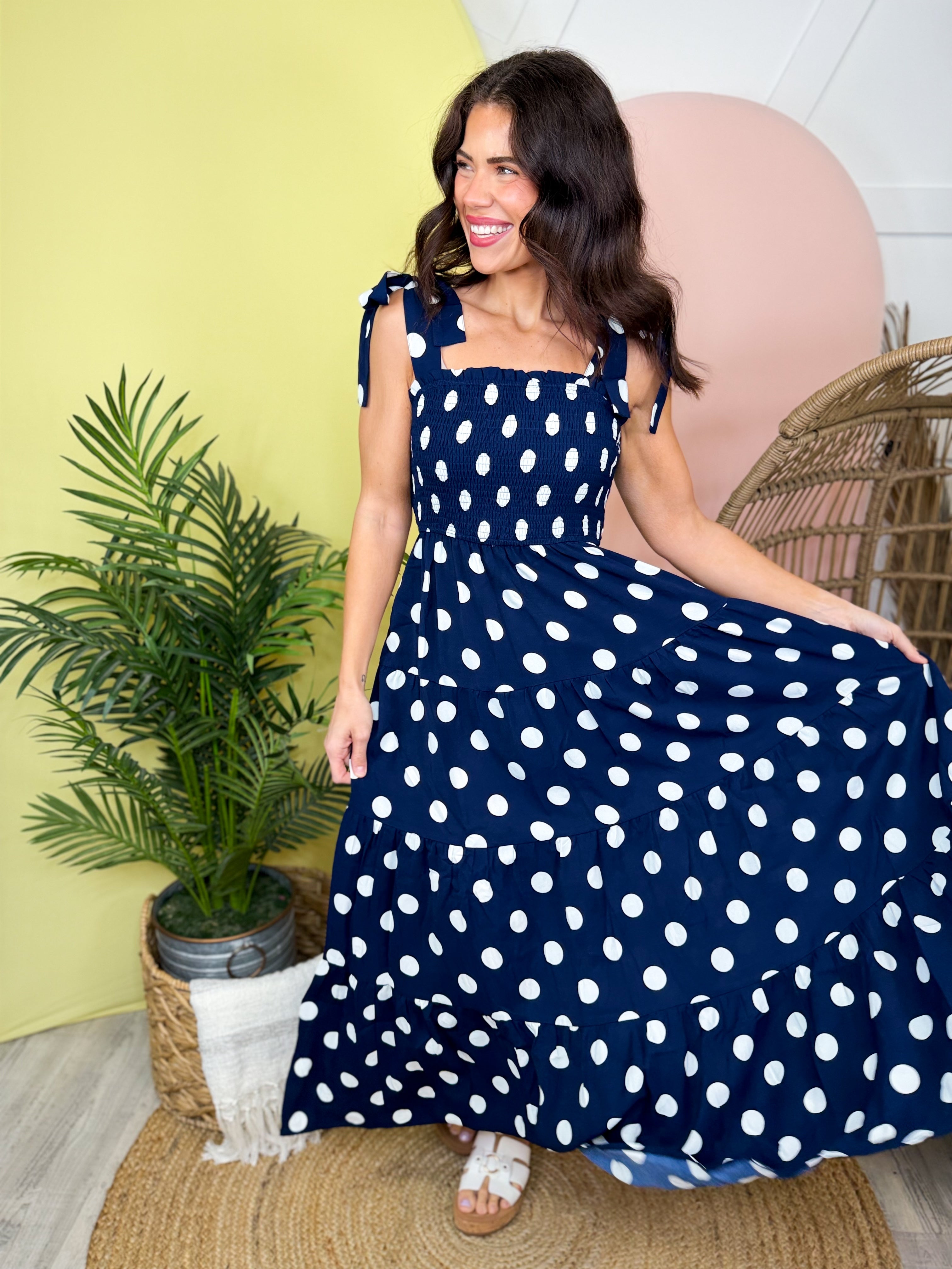 Dancing Under the Dots Dress-230 DRESSES/JUMPSUITS/ROMPERS-ODDI-Heathered Boho Boutique, Women's Fashion and Accessories in Palmetto, FL