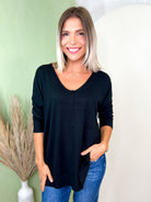 The Lola Long Sleeve Top-120 LONG SLEEVE TOPS-ZENANA-Heathered Boho Boutique, Women's Fashion and Accessories in Palmetto, FL