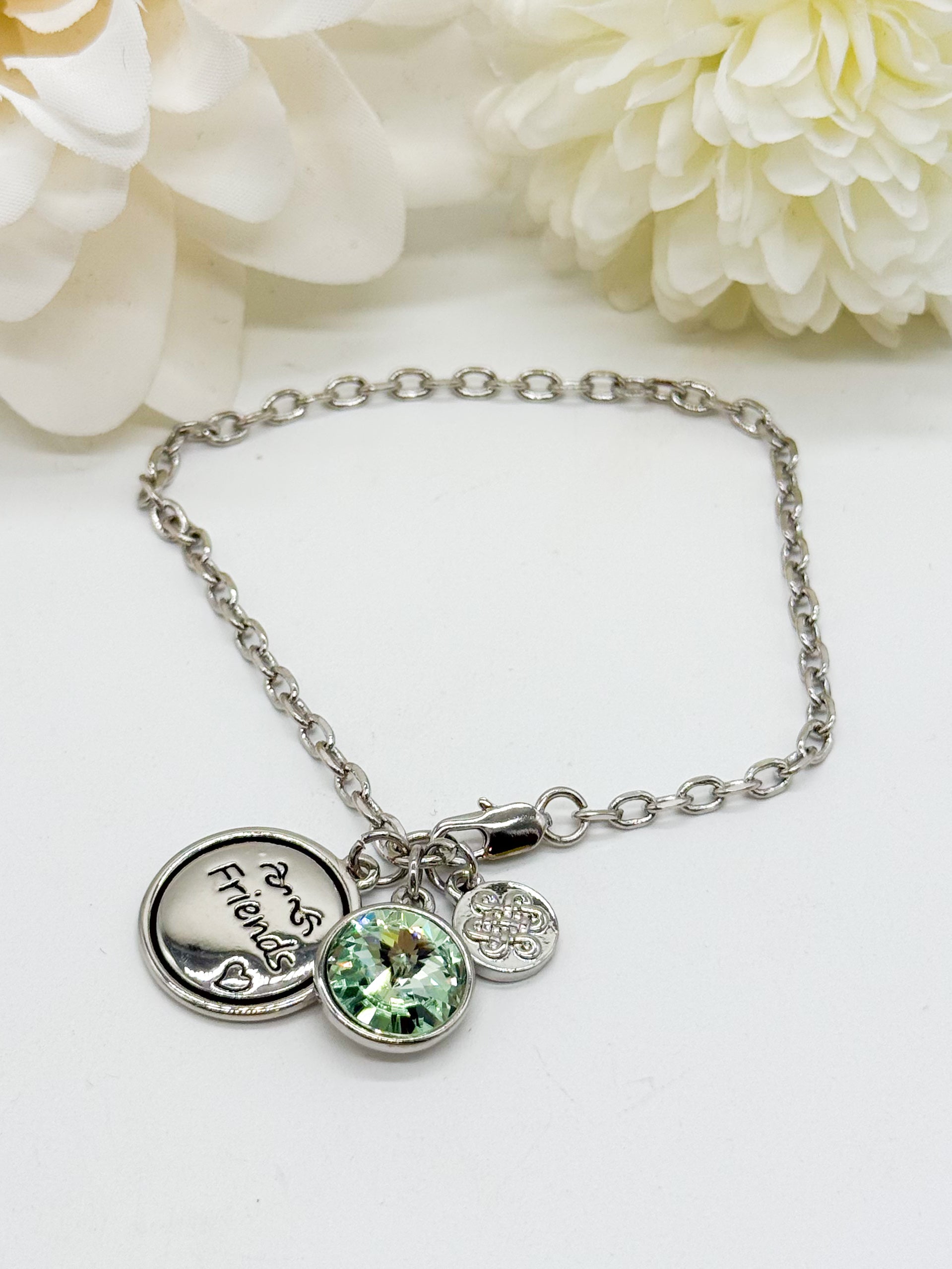 Crystal Friend Charm Bracelet-310 Jewelry-RM Manufacturing-Heathered Boho Boutique, Women's Fashion and Accessories in Palmetto, FL