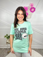 Me and Karma Graphic Tee-130 Graphic Tees-Heathered Boho-Heathered Boho Boutique, Women's Fashion and Accessories in Palmetto, FL