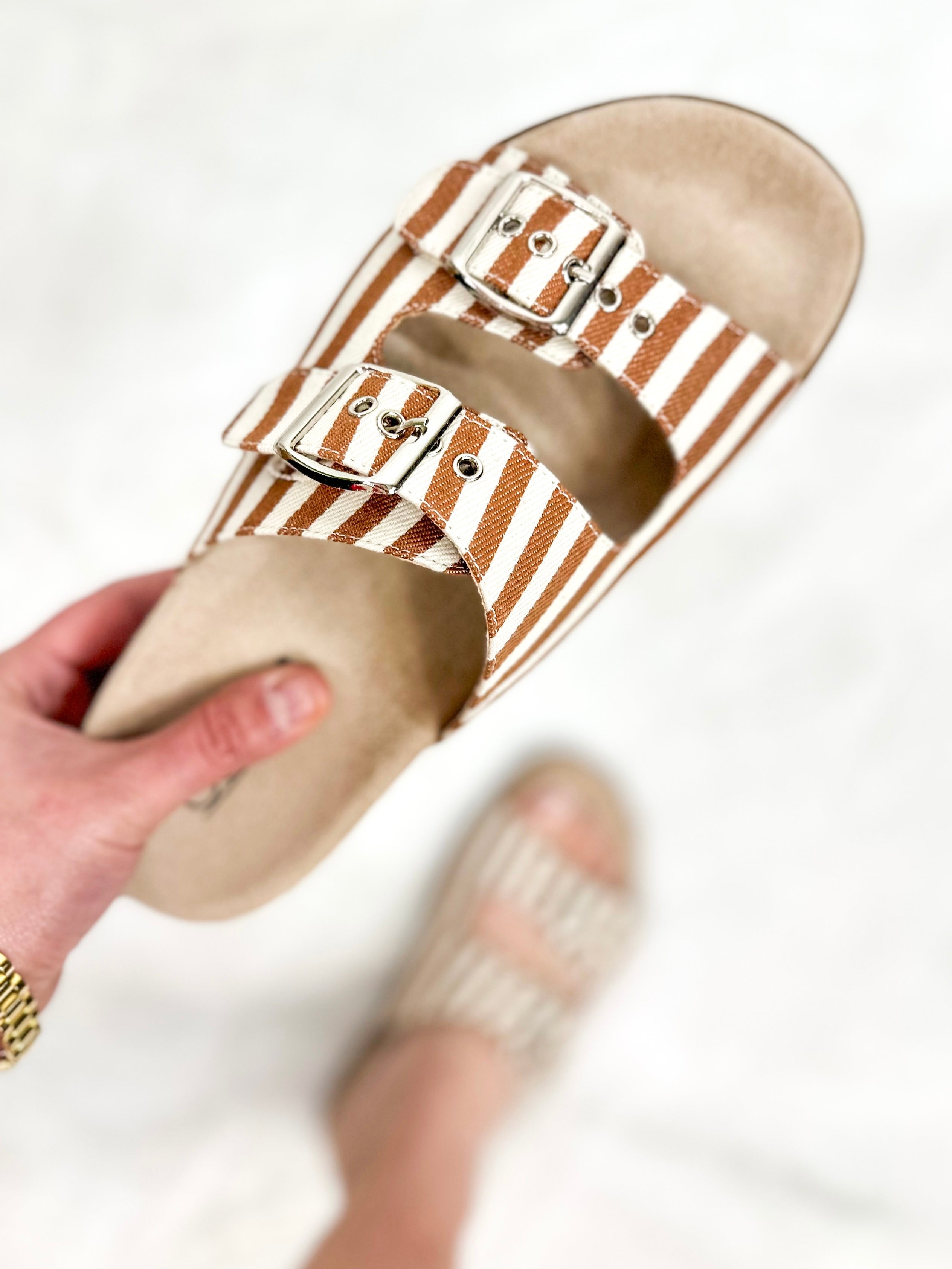 Dash Sandals - Tan Natural Stripe-350 Shoes-Corkys-Heathered Boho Boutique, Women's Fashion and Accessories in Palmetto, FL