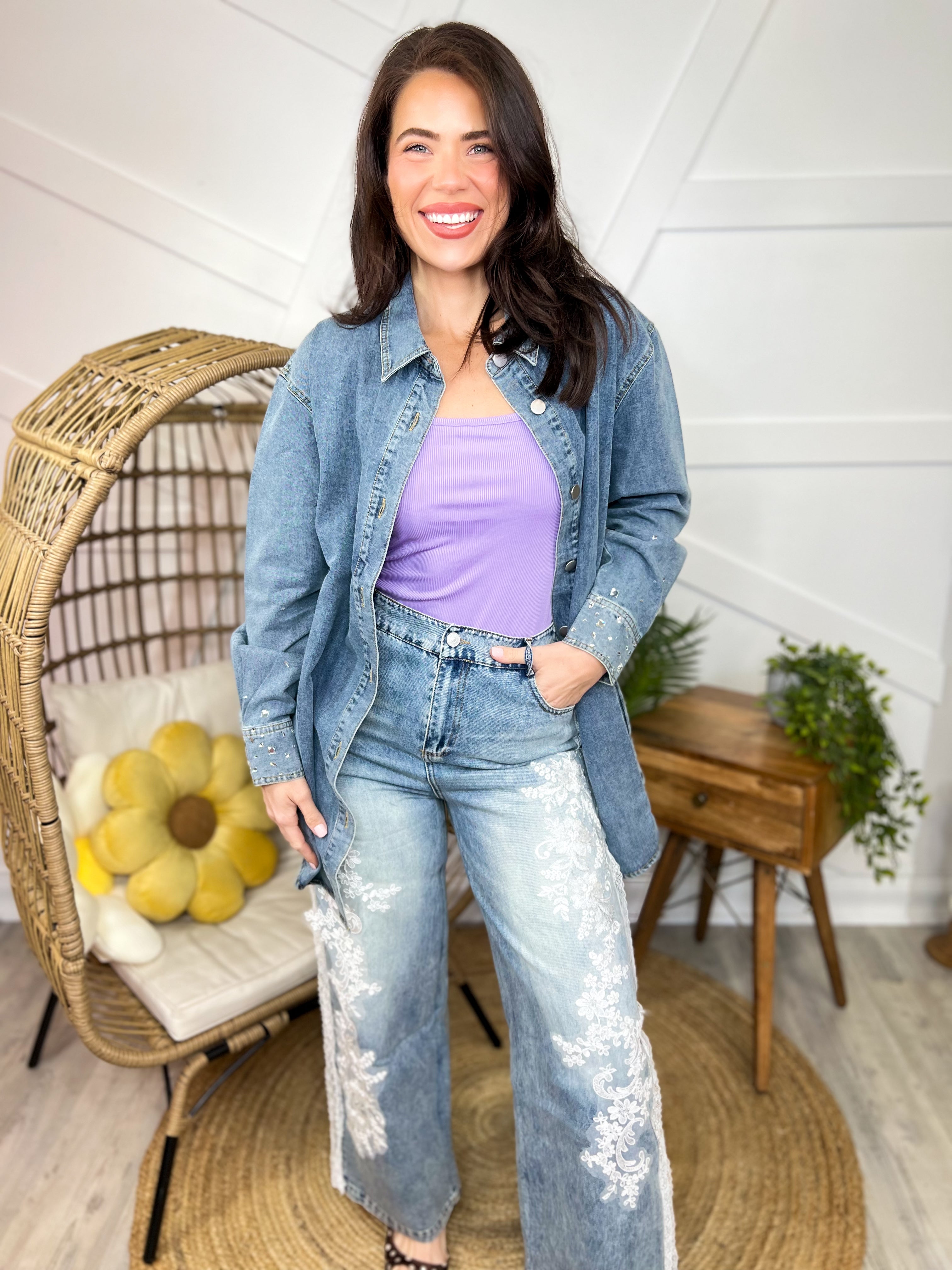 Downtown Dazzle Top-120 LONG SLEEVE TOPS-VOCAL-Heathered Boho Boutique, Women's Fashion and Accessories in Palmetto, FL