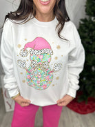 Glitter Floral Snowman Graphic Sweatshirt-125 Sweater-Heathered Boho-Heathered Boho Boutique, Women's Fashion and Accessories in Palmetto, FL