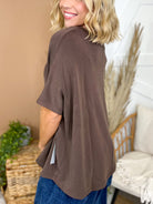 BLACK FRIDAY: Laguna Top-110 Short Sleeve Top-MONO B-Heathered Boho Boutique, Women's Fashion and Accessories in Palmetto, FL