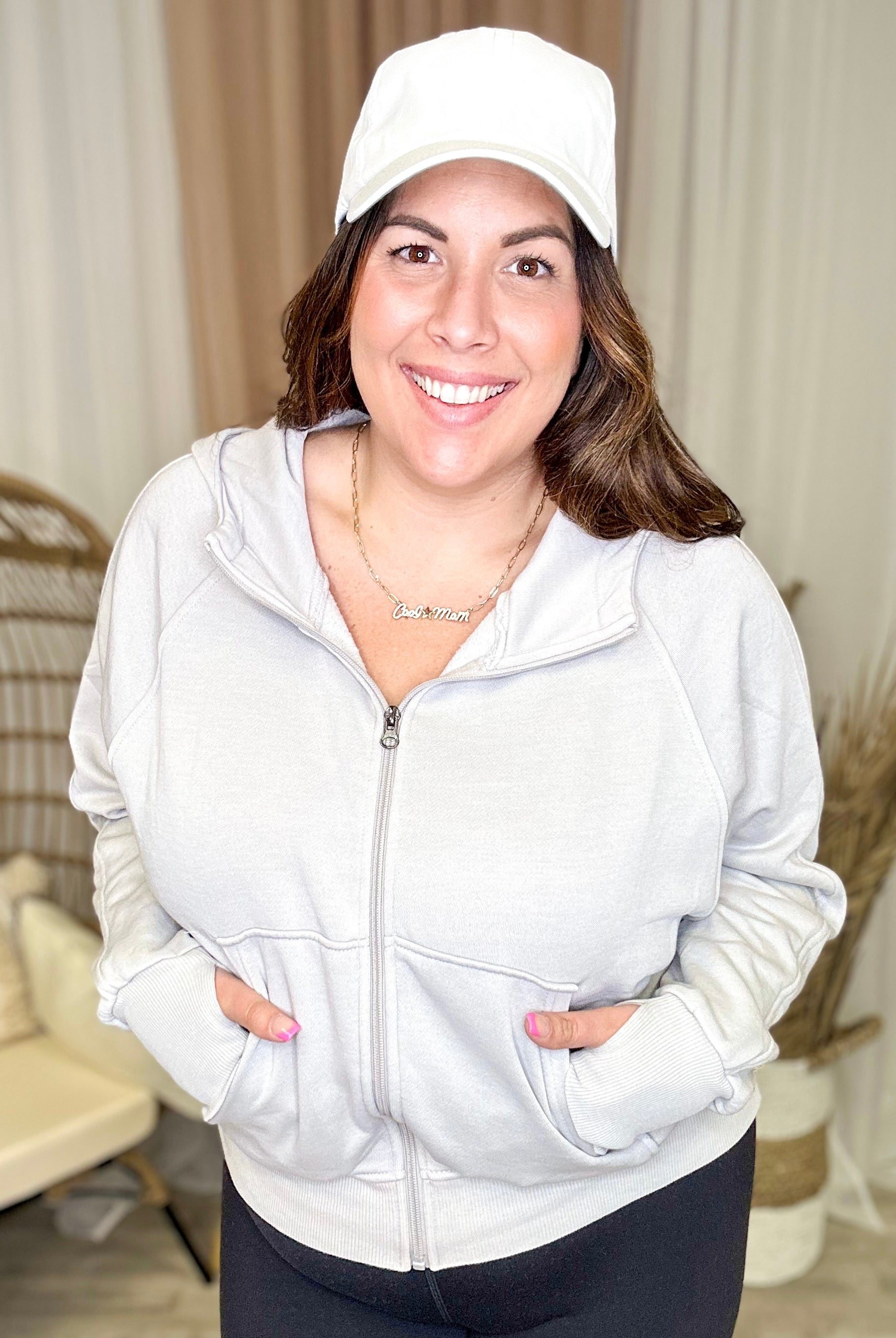 Cloudy Days Zip Up Mineral Wash Hoodie-210 Hoodies-Jady K-Heathered Boho Boutique, Women's Fashion and Accessories in Palmetto, FL