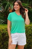 PREORDER: Jess Lea Basic Tee - Spearmint-400 Takeover/Pre-Order-Jess Lea-Heathered Boho Boutique, Women's Fashion and Accessories in Palmetto, FL
