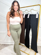 Long Weekend Flare Leggings-180 LEGGINGS-Ambiance Apparel-Heathered Boho Boutique, Women's Fashion and Accessories in Palmetto, FL