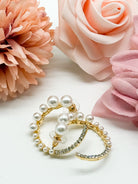 Graduated Pearl Post Earring-310 Jewelry-RM Manufacturing-Heathered Boho Boutique, Women's Fashion and Accessories in Palmetto, FL