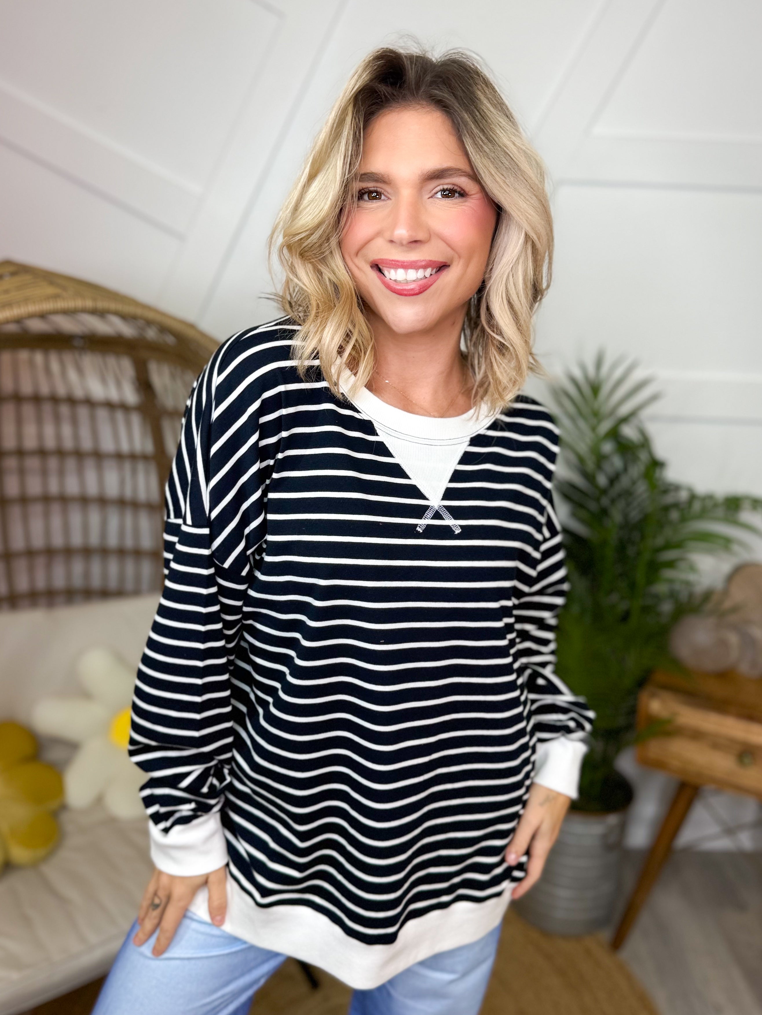 Restock: Something Borrowed Top-120 LONG SLEEVE TOPS-ZENANA-Heathered Boho Boutique, Women's Fashion and Accessories in Palmetto, FL