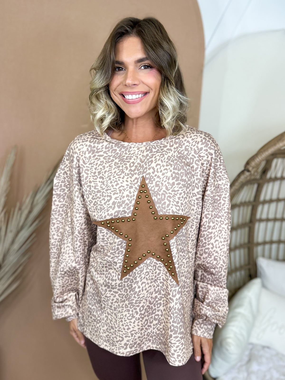 The Wild Star Pullover-120 LONG SLEEVE TOPS-KORI AMERICA-Heathered Boho Boutique, Women's Fashion and Accessories in Palmetto, FL
