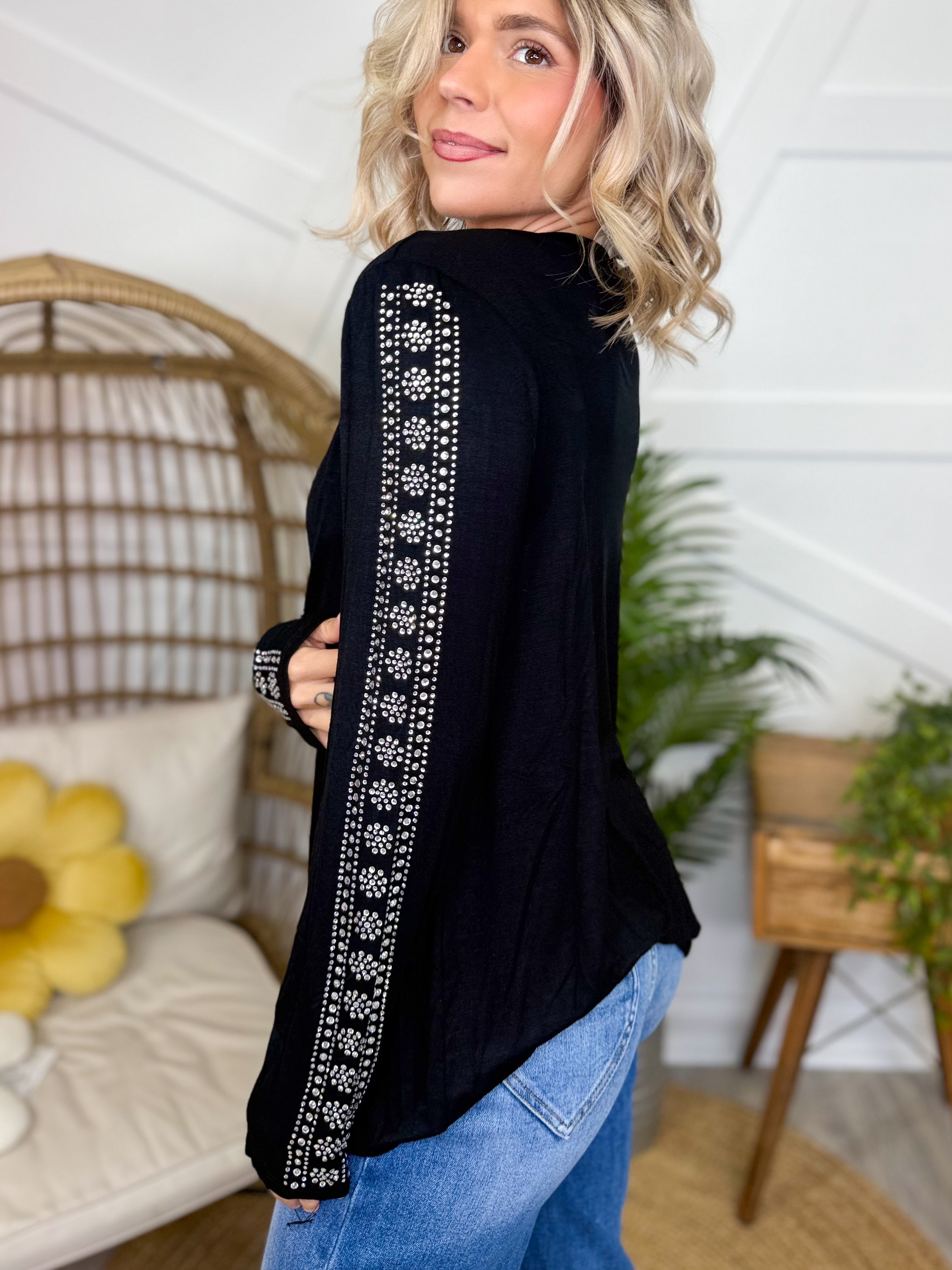 Effortless Shine Top-120 LONG SLEEVE TOPS-VOCAL-Heathered Boho Boutique, Women's Fashion and Accessories in Palmetto, FL