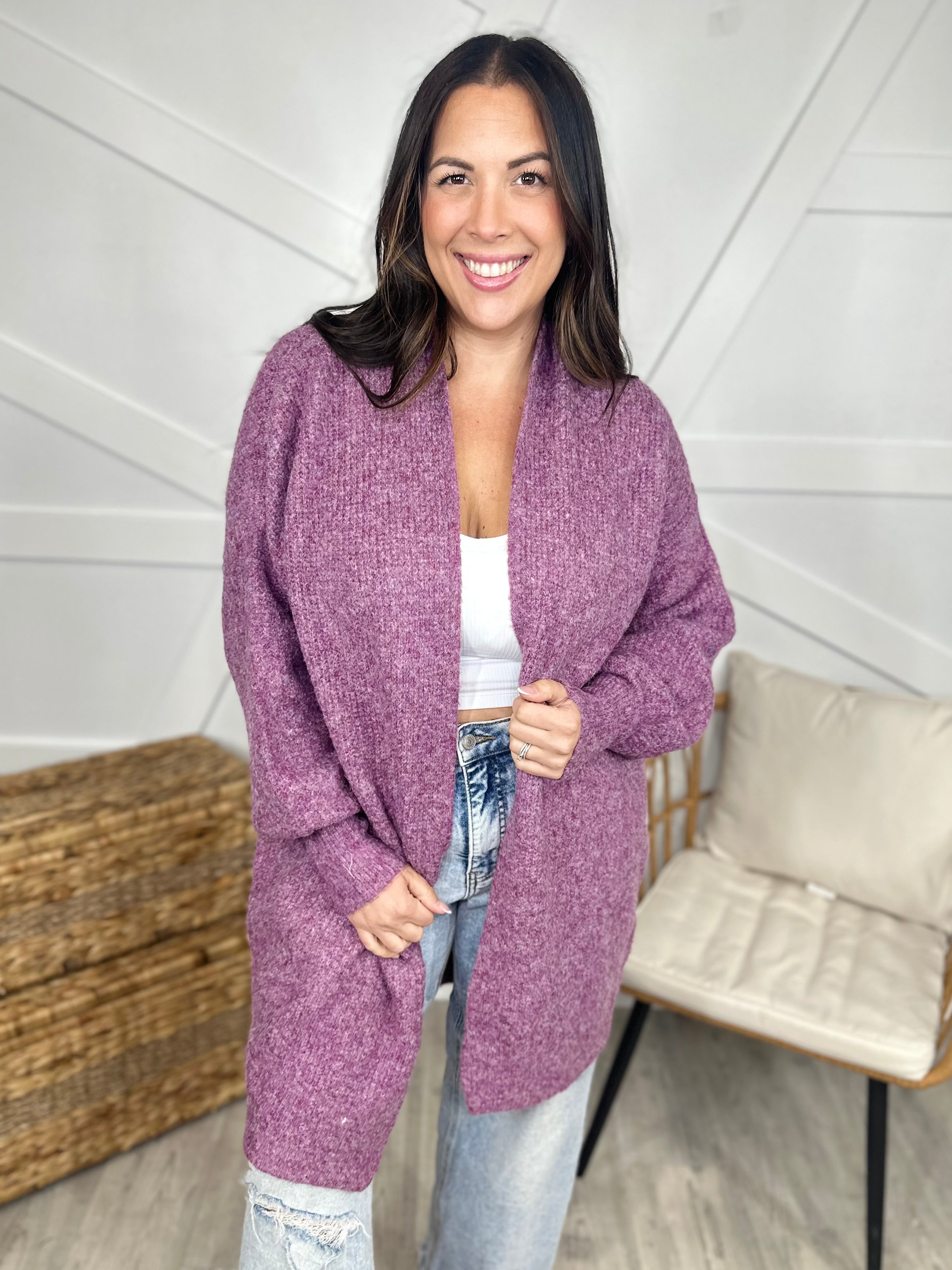 Melange Cardigan-220 Cardigans/ Kimonos-Umgee-Heathered Boho Boutique, Women's Fashion and Accessories in Palmetto, FL