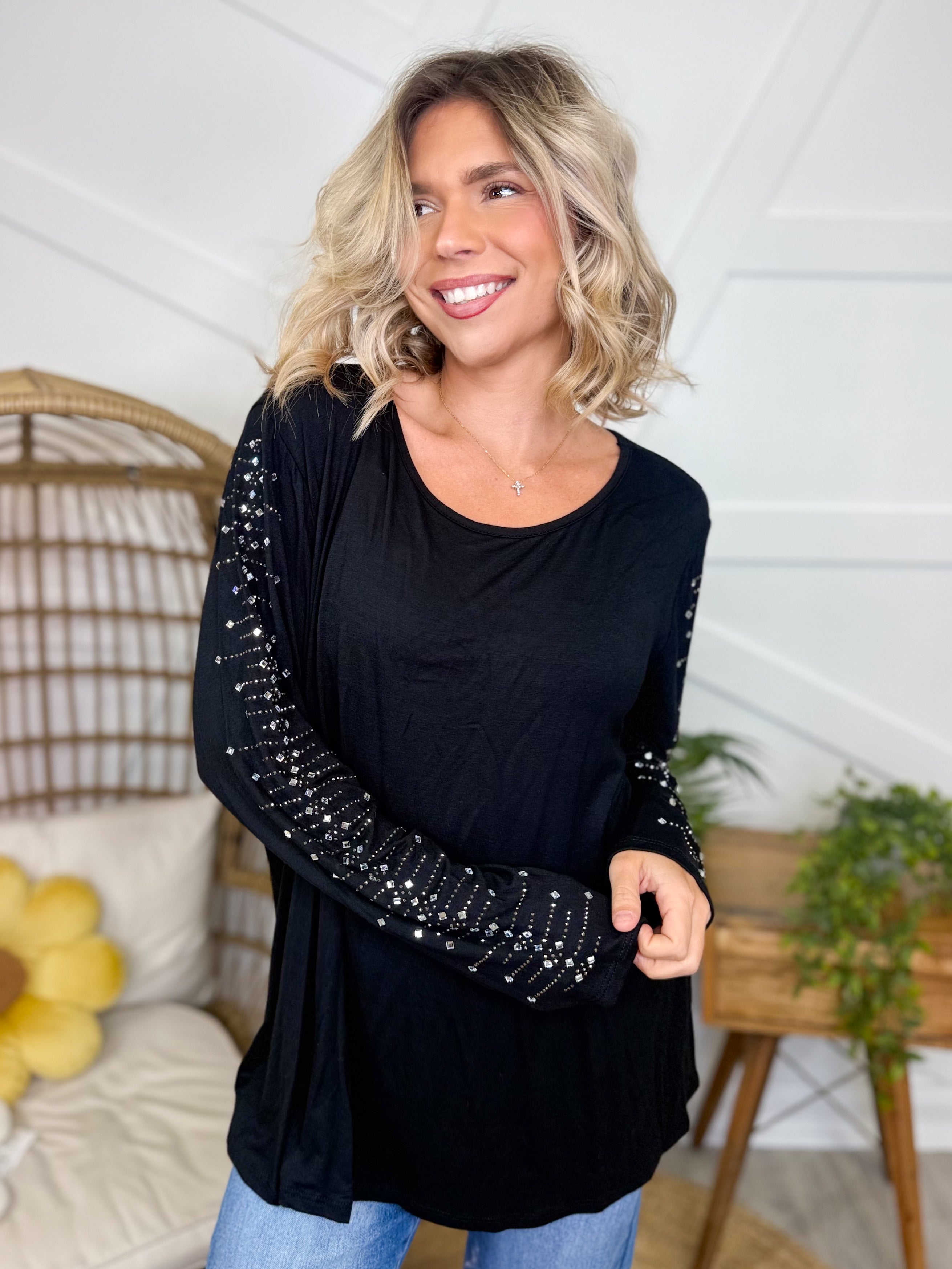 Leave It To Me Long Sleeve Top-120 Long Sleeve Tops-VOCAL-Heathered Boho Boutique, Women's Fashion and Accessories in Palmetto, FL