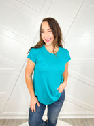 Unforgettable Top-110 SHORT SLEEVE TOP-SEW IN LOVE-Heathered Boho Boutique, Women's Fashion and Accessories in Palmetto, FL