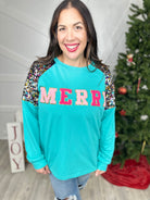 Sequin Merry Sweatshirt-120 Long Sleeve Tops-Southern Grace-Heathered Boho Boutique, Women's Fashion and Accessories in Palmetto, FL