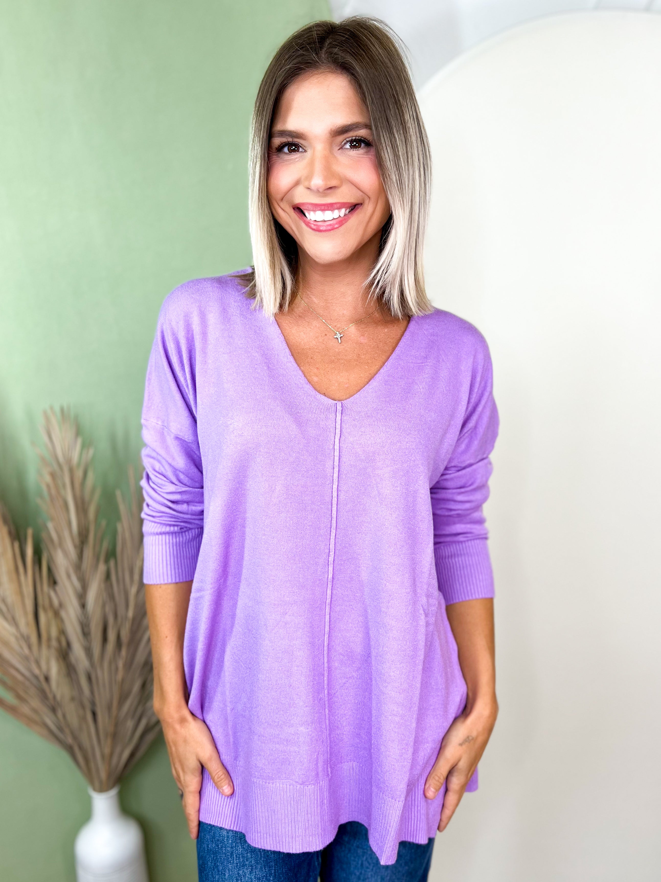 The Lola Long Sleeve Top-120 LONG SLEEVE TOPS-ZENANA-Heathered Boho Boutique, Women's Fashion and Accessories in Palmetto, FL