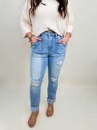 Hey Girl Boyfriend Jeans by Judy Blue-190 Jeans-Judy Blue-Heathered Boho Boutique, Women's Fashion and Accessories in Palmetto, FL