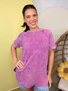 Daylight Top-110 SHORT SLEEVE TOP-ZENANA-Heathered Boho Boutique, Women's Fashion and Accessories in Palmetto, FL