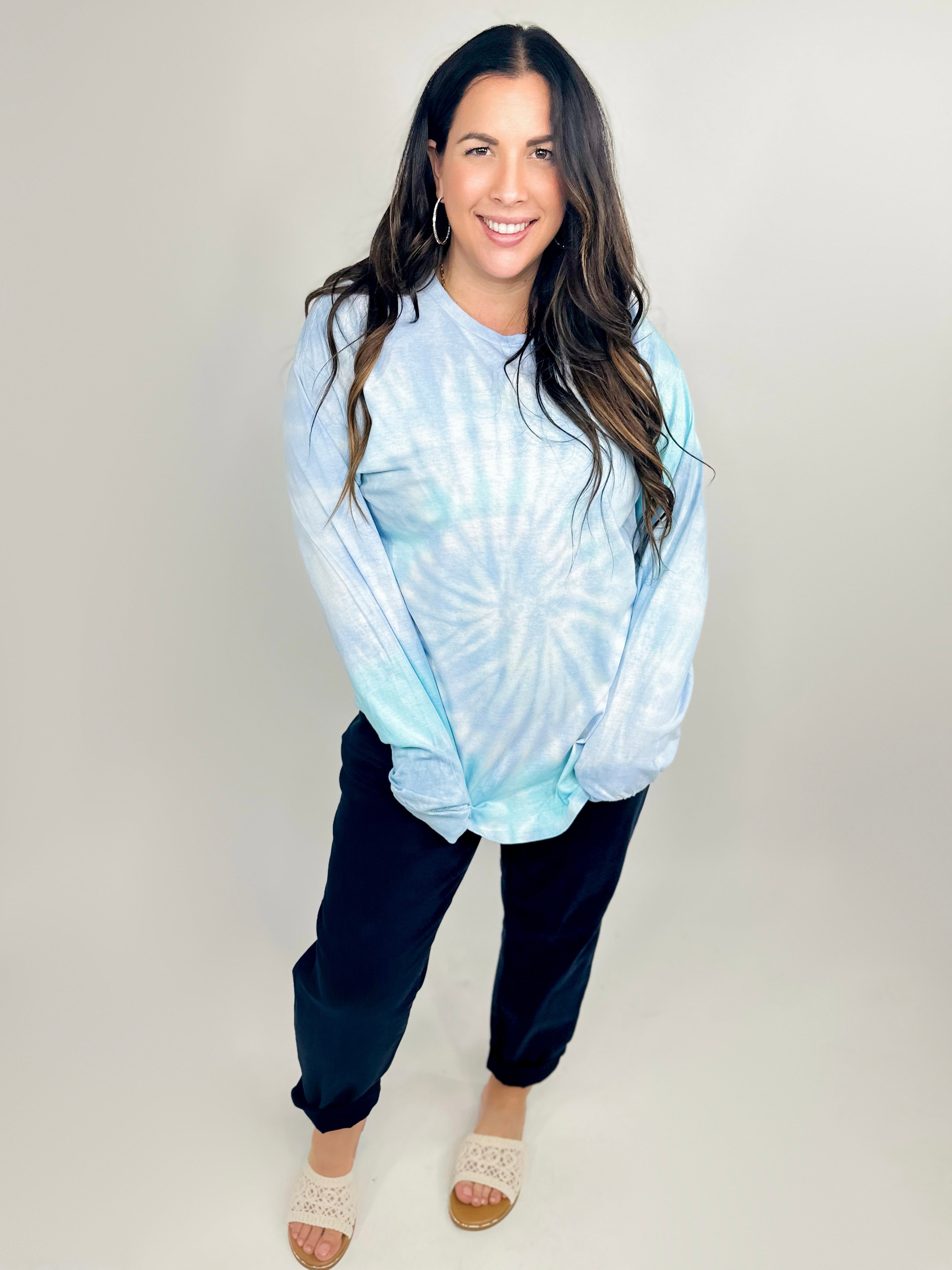 Every Seashell Has A Story Graphic Long Sleeve-120 Long Sleeve Tops-Heathered Boho-Heathered Boho Boutique, Women's Fashion and Accessories in Palmetto, FL