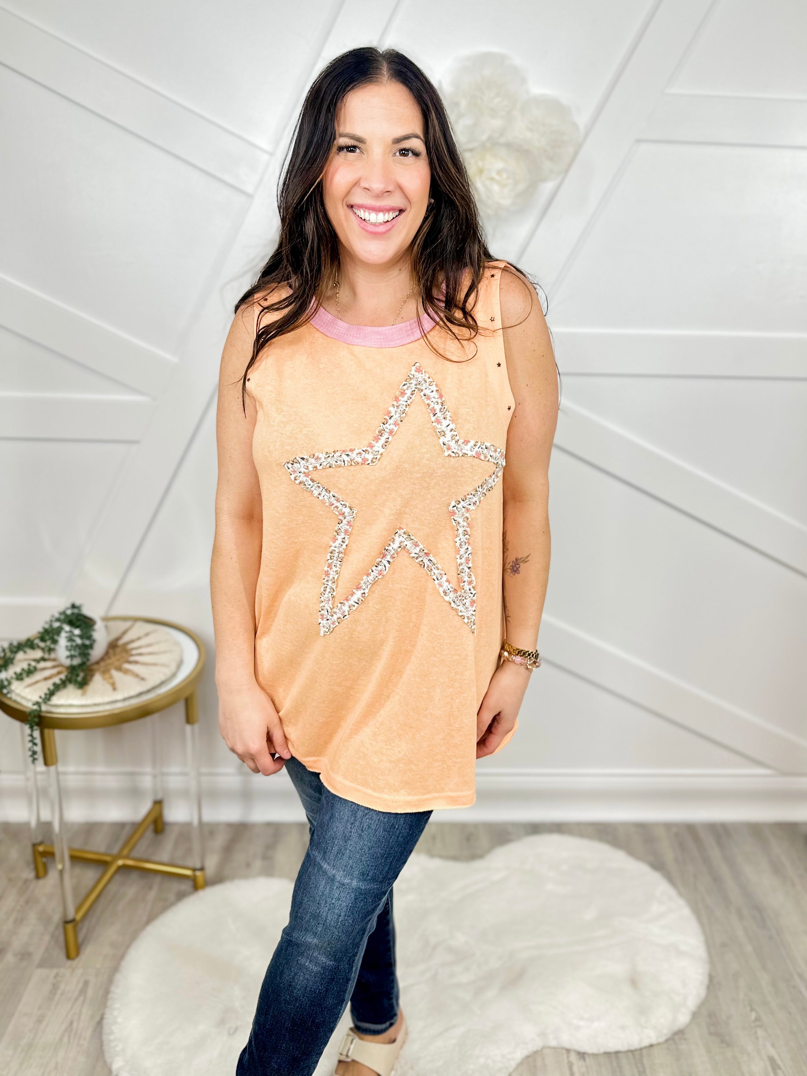 Star Power Tank Top-100 Tank/Crop Tops-Pol-Heathered Boho Boutique, Women's Fashion and Accessories in Palmetto, FL