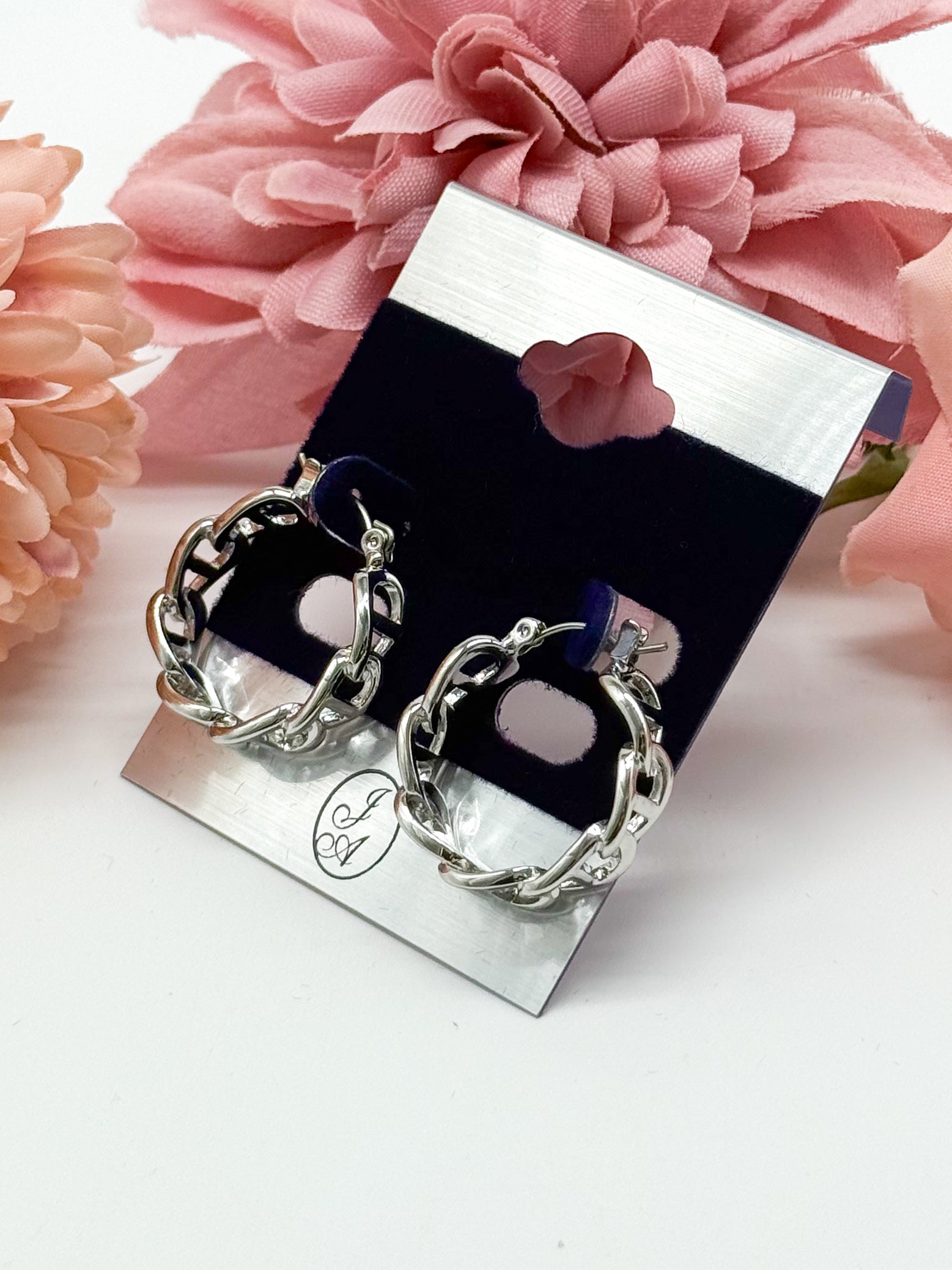 Fancy Link Hoops-310 Jewelry-JOSEPH ANTHONY NY, INC.-Heathered Boho Boutique, Women's Fashion and Accessories in Palmetto, FL