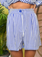 Striped Trouser Shorts-160 SHORTS-SOUTHERN GRACE-Heathered Boho Boutique, Women's Fashion and Accessories in Palmetto, FL