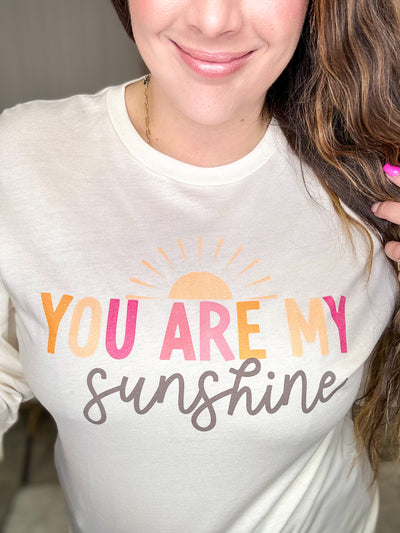 You Are My Sunshine Graphic Long Sleeve Tee-Heathered Boho-Heathered Boho Boutique, Women's Fashion and Accessories in Palmetto, FL