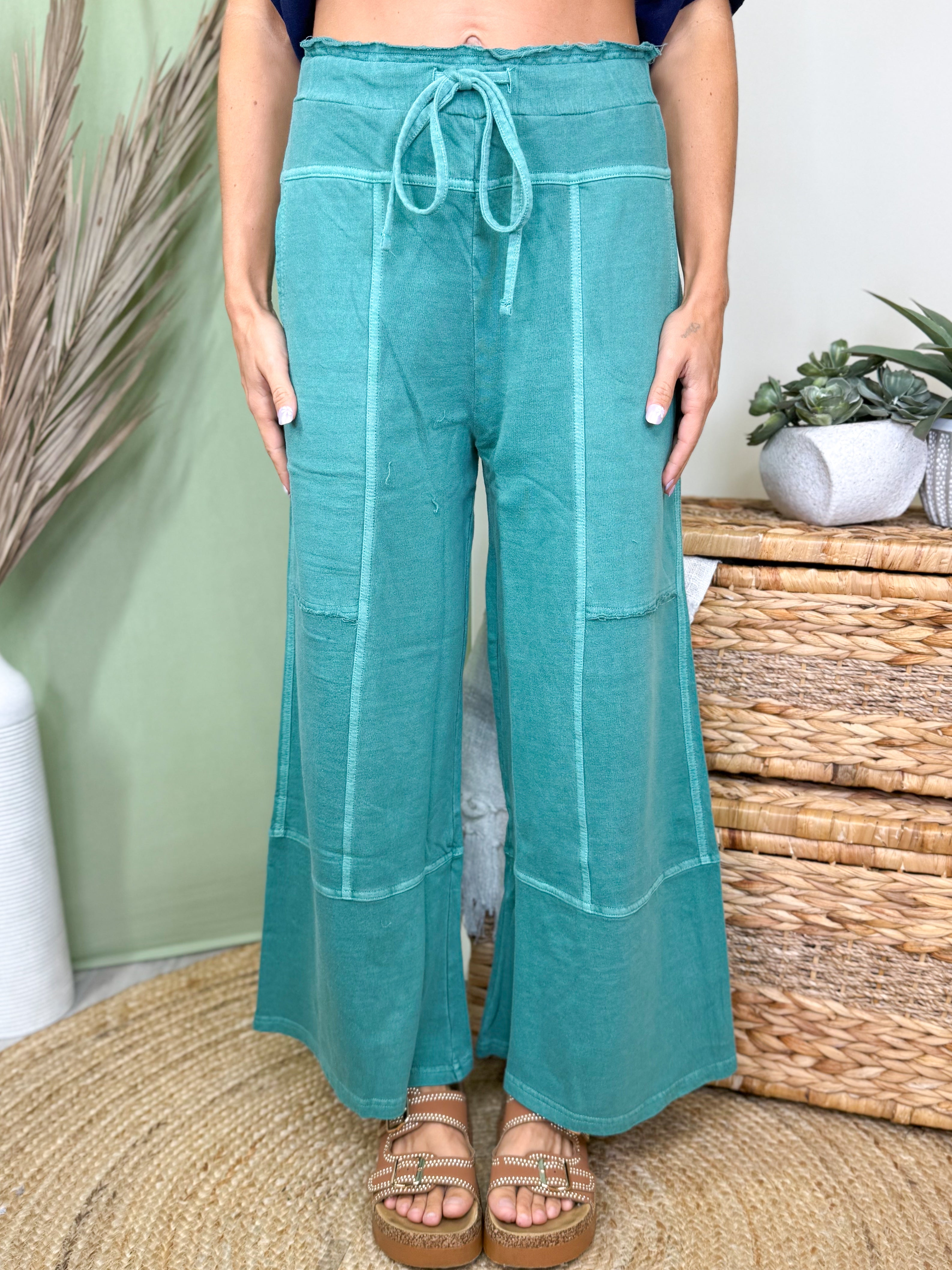 The Weekend Wander Pants-150 PANTS-ZENANA-Heathered Boho Boutique, Women's Fashion and Accessories in Palmetto, FL