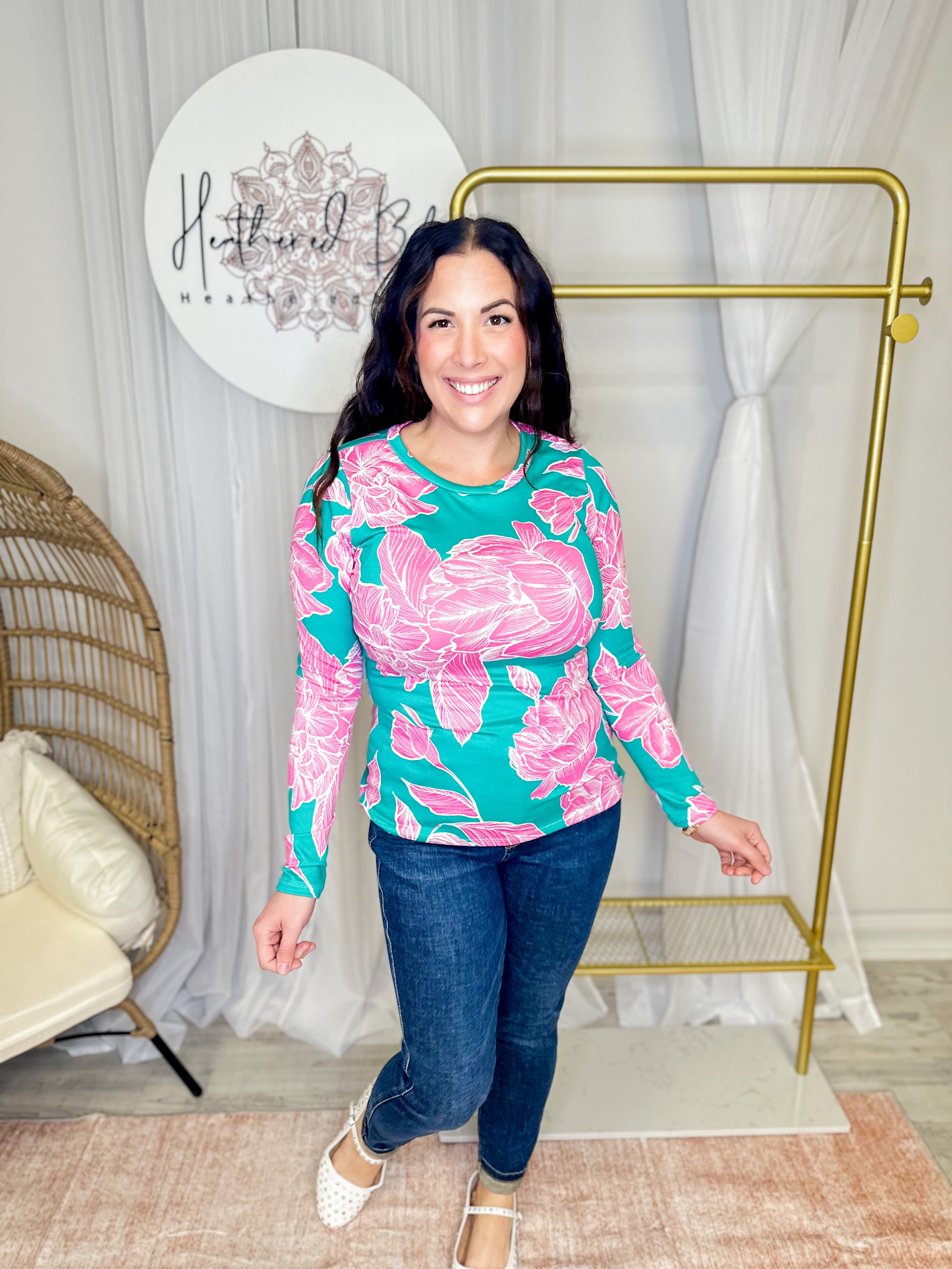 Harmony Long Sleeve Top-120 Long Sleeve Tops-HAPTICS-Heathered Boho Boutique, Women's Fashion and Accessories in Palmetto, FL