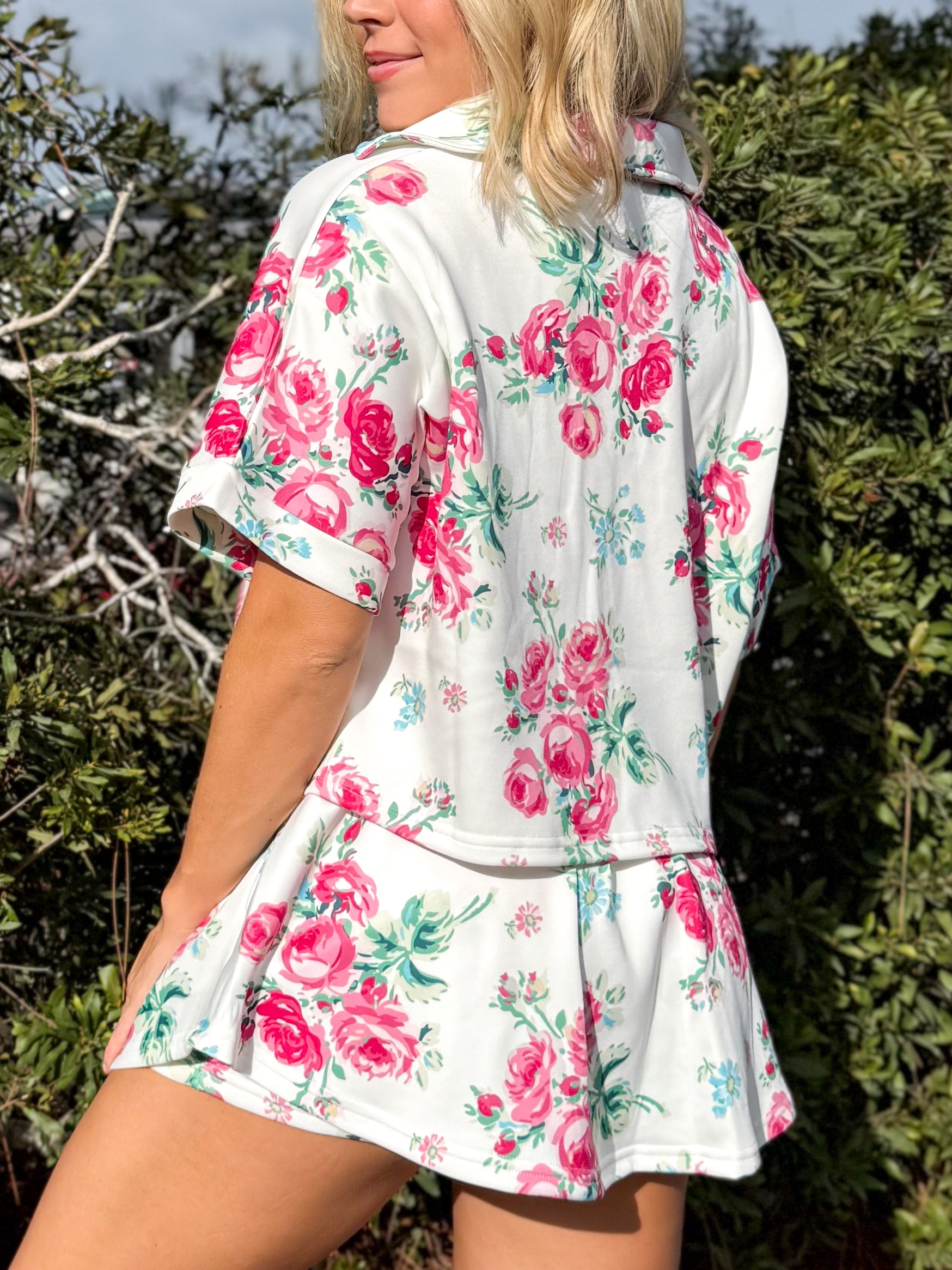DOORBUSTER: Hot to Spot Floral Skirt Set-240 ACTIVEWEAR/SETS-Blakeley-Heathered Boho Boutique, Women's Fashion and Accessories in Palmetto, FL