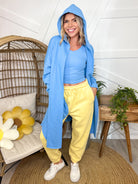 Warmup Hoodie Cardigan-220 CARDIGANS KIMONOS-MONO B-Heathered Boho Boutique, Women's Fashion and Accessories in Palmetto, FL