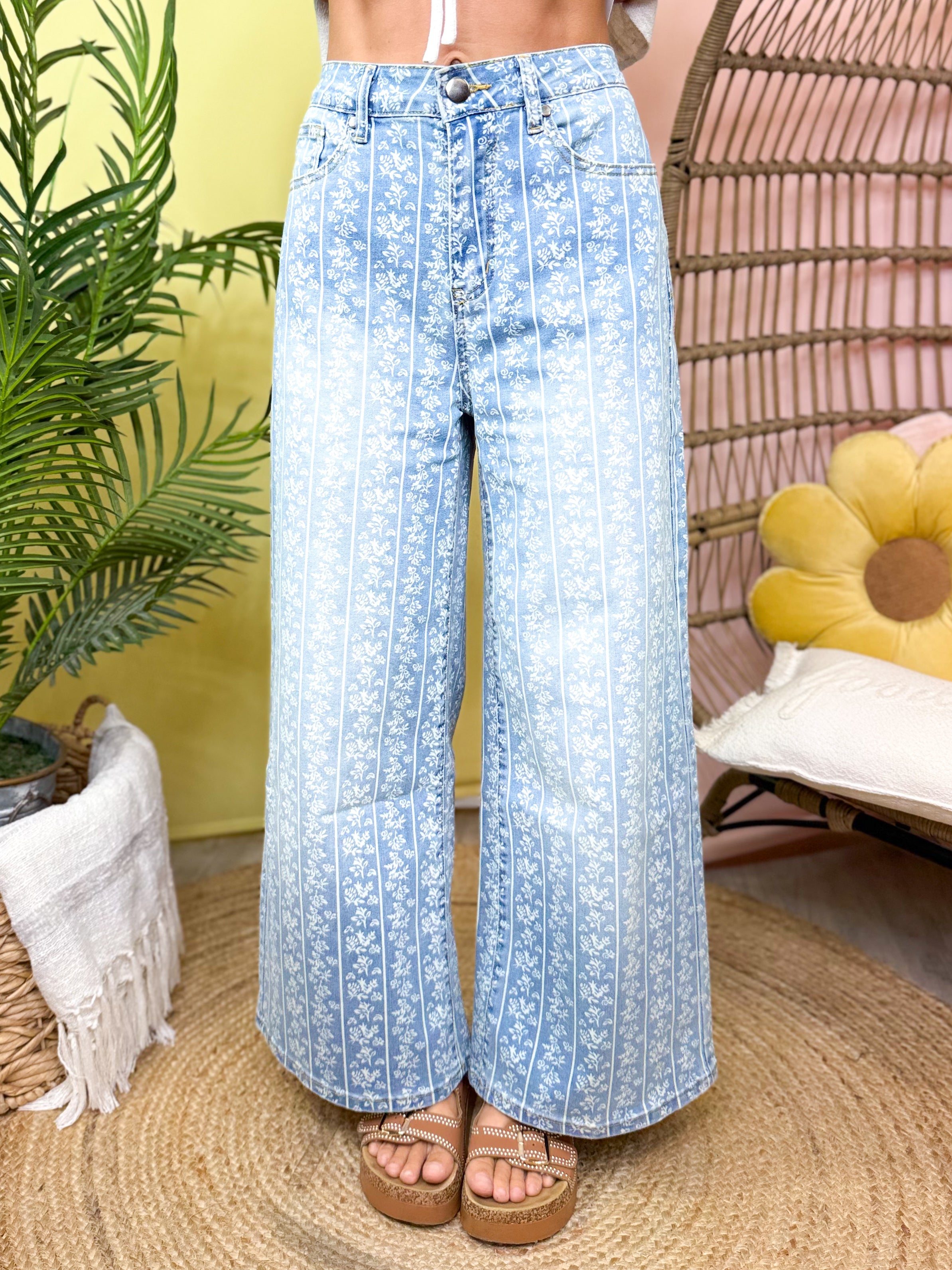 Washed Starfall Denim Pants-150 PANTS-EASEL-Heathered Boho Boutique, Women's Fashion and Accessories in Palmetto, FL