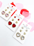 Pointing Out Hearts Studs - 3 Pairs-310 Jewelry-Leemode-Heathered Boho Boutique, Women's Fashion and Accessories in Palmetto, FL