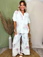 The Wildflower Waffle Top-110 SHORT SLEEVE TOP-EASEL-Heathered Boho Boutique, Women's Fashion and Accessories in Palmetto, FL