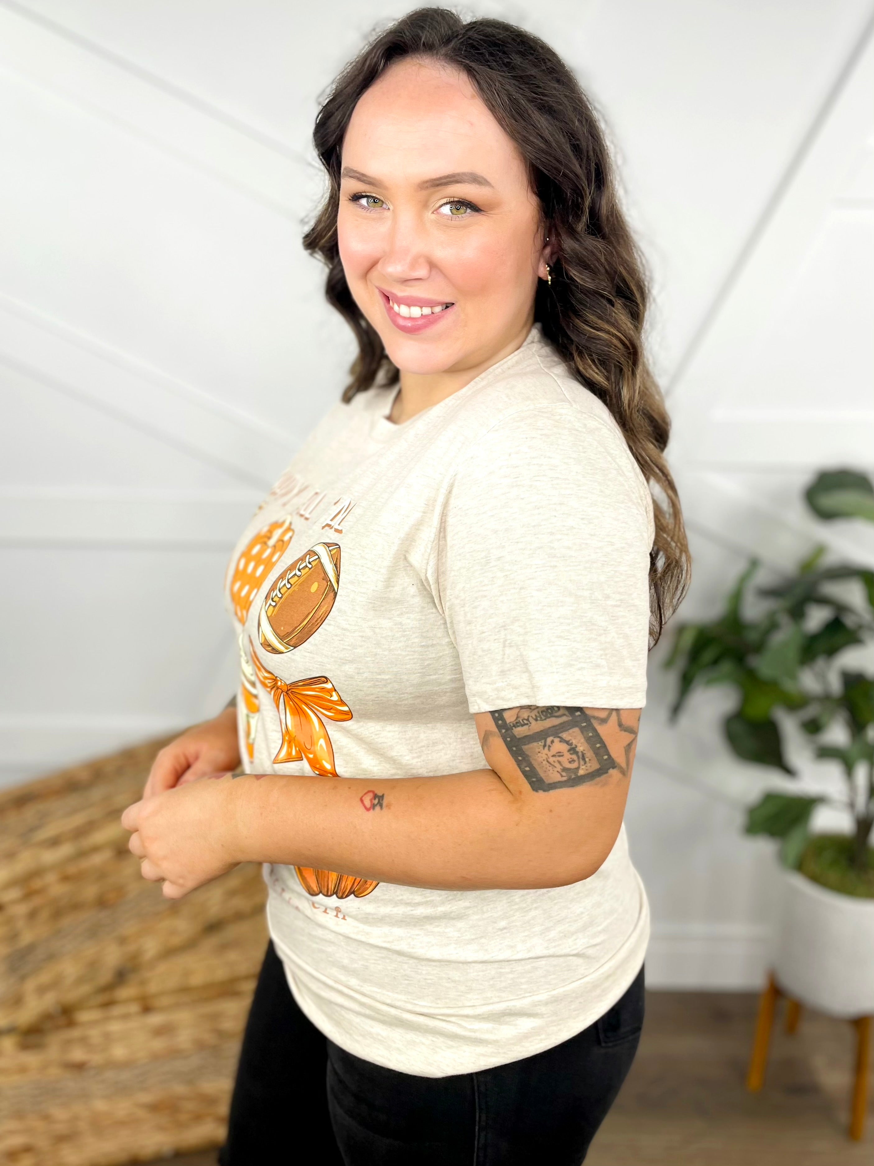 Pumpkin Pie Graphic Tee-130 Graphic Tees-Simply Southern-Heathered Boho Boutique, Women's Fashion and Accessories in Palmetto, FL