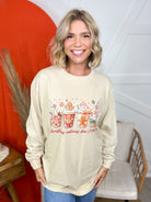 Christmas Calories Don't Count Graphic Long Sleeve-120 Long Sleeve Tops-Heathered Boho-Heathered Boho Boutique, Women's Fashion and Accessories in Palmetto, FL