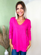 The Lola Long Sleeve Top-120 LONG SLEEVE TOPS-ZENANA-Heathered Boho Boutique, Women's Fashion and Accessories in Palmetto, FL