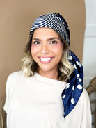 Dots & Chain Pattern Luxe Satin Head Scarf-340 Other Accessories-Heathered Boho-Heathered Boho Boutique, Women's Fashion and Accessories in Palmetto, FL