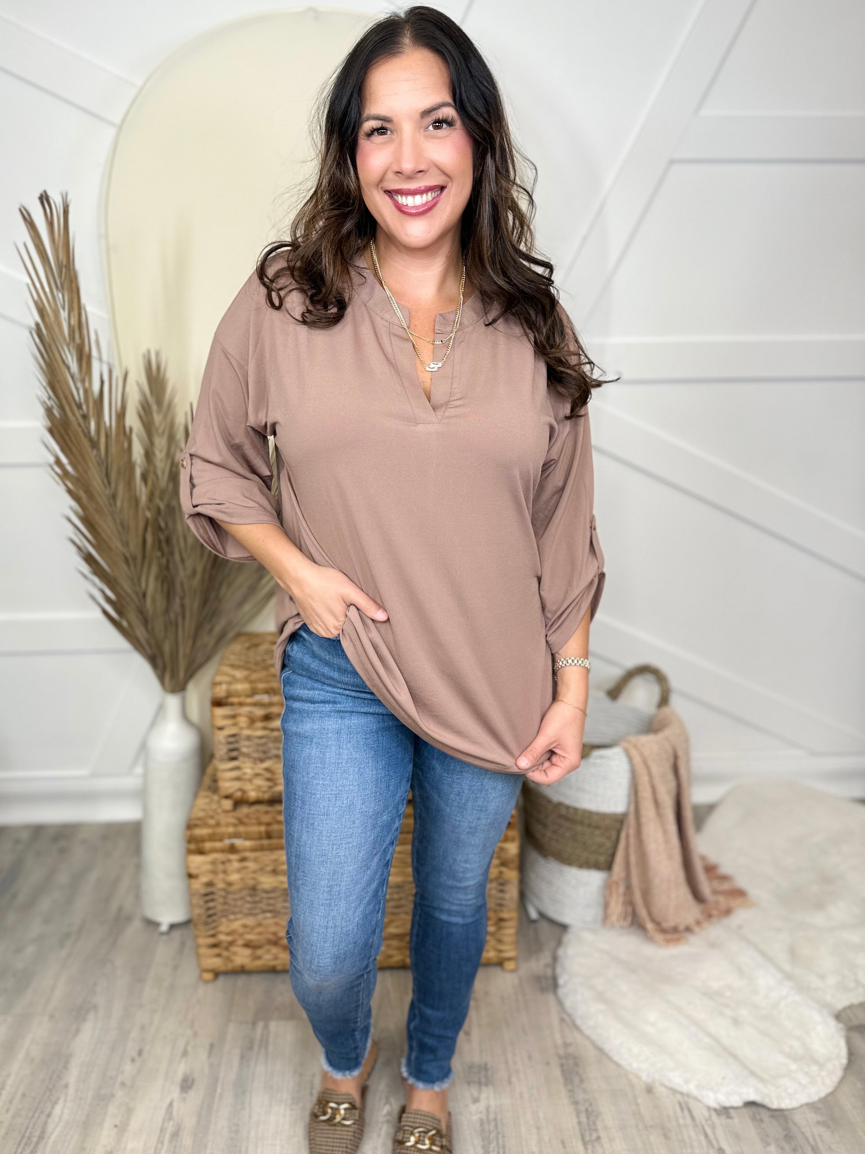 Starting Over Top-110 Short Sleeve Top-White Birch-Heathered Boho Boutique, Women's Fashion and Accessories in Palmetto, FL