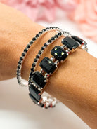 Colored Rhinestone Three Piece Bracelet Set-310 Jewelry-RM Manufacturing-Heathered Boho Boutique, Women's Fashion and Accessories in Palmetto, FL