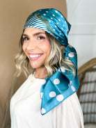 Dots & Chain Pattern Luxe Satin Head Scarf-340 Other Accessories-Heathered Boho-Heathered Boho Boutique, Women's Fashion and Accessories in Palmetto, FL
