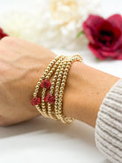 Peaking Heart Beaded Stretch Bracelet Stack-310 Jewelry-Rough Sketch-Heathered Boho Boutique, Women's Fashion and Accessories in Palmetto, FL