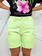 Good Life Cargo Shorts - Light Sage-160 shorts-Saige-Heathered Boho Boutique, Women's Fashion and Accessories in Palmetto, FL