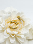 Double Design CZ Hoop Earring-310 Jewelry-Joseph Anthony NY, Inc-Heathered Boho Boutique, Women's Fashion and Accessories in Palmetto, FL