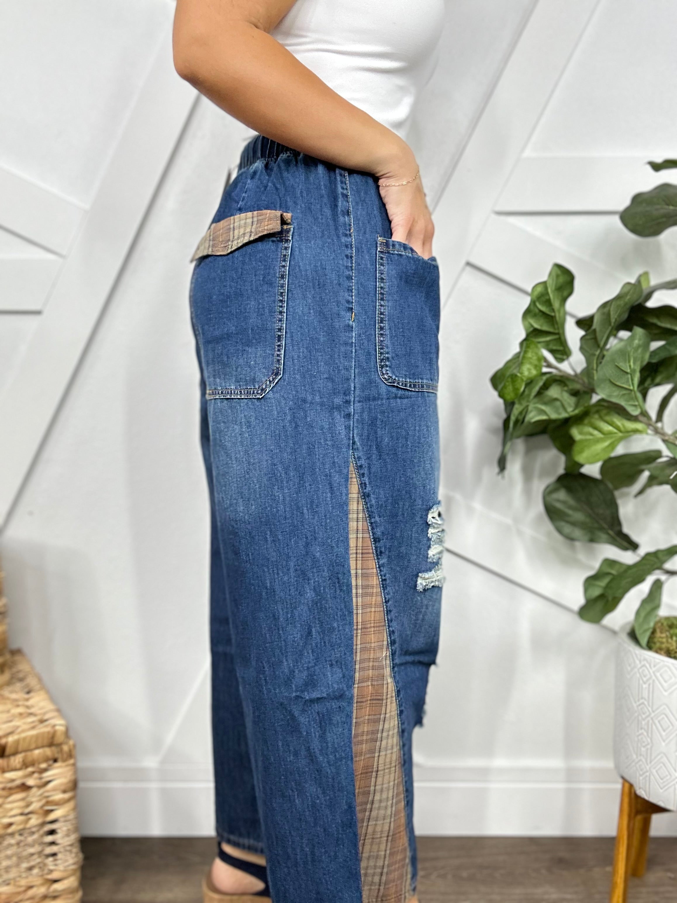 Nostalgia Wide Leg Denim Pants-150 PANTS-BlueVelvet-Heathered Boho Boutique, Women's Fashion and Accessories in Palmetto, FL