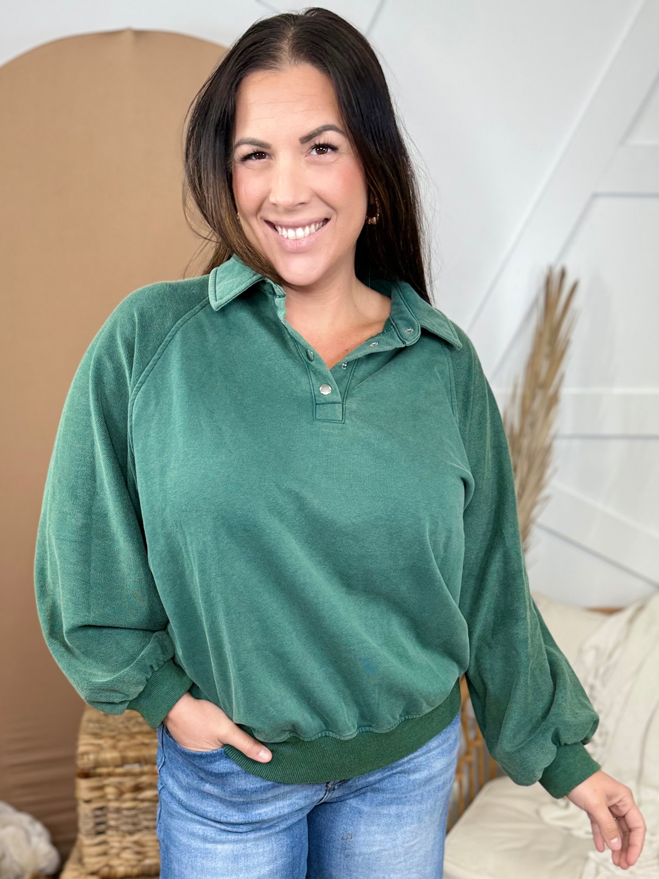 Deal of the Day: Reset Long Sleeve Pullover-120 LONG SLEEVE TOPS-SHE + SKY-Heathered Boho Boutique, Women's Fashion and Accessories in Palmetto, FL