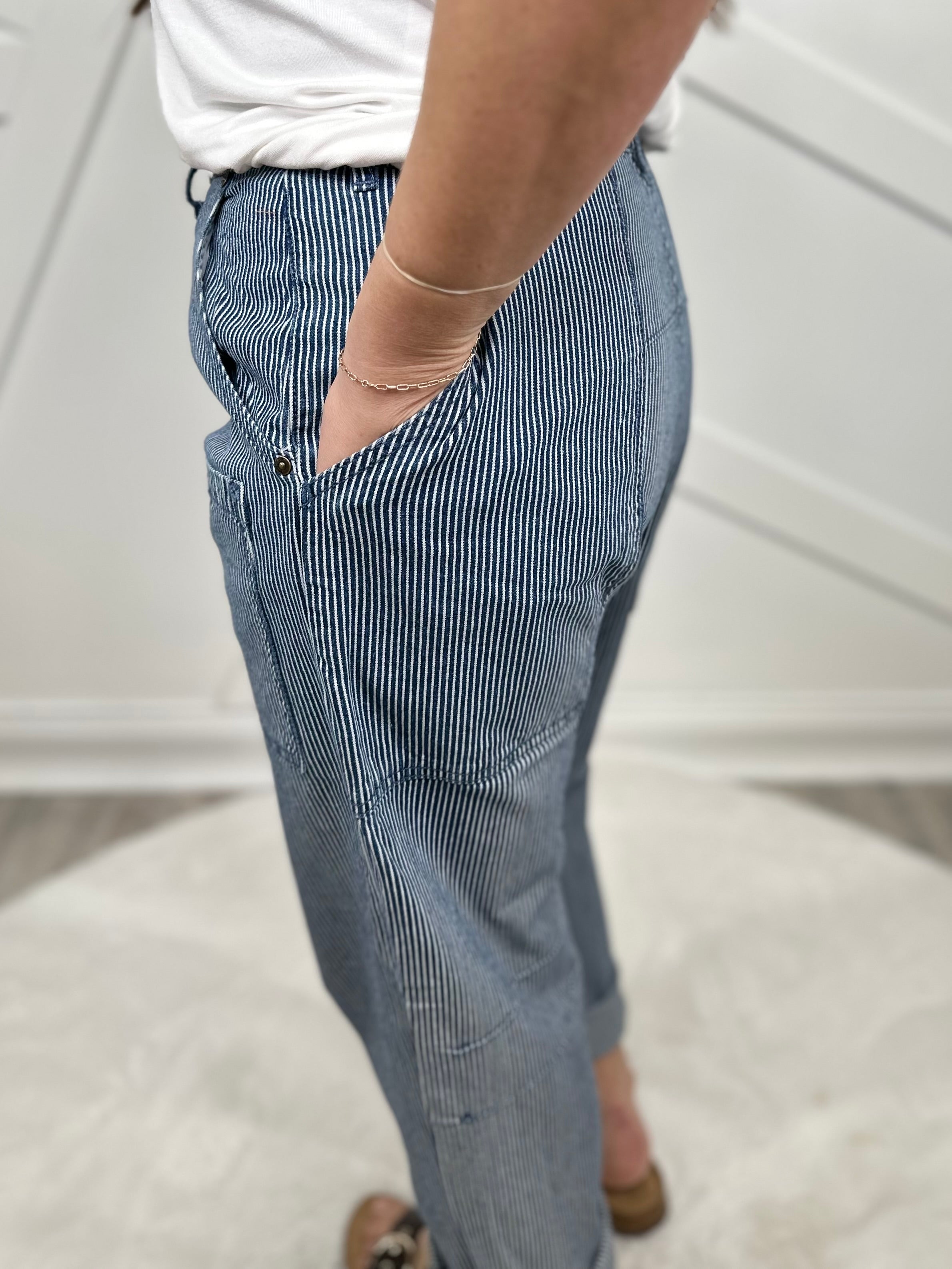 Beauty Within The Stripes Barrel Jeans-190 JEANS-SPECIAL A-Heathered Boho Boutique, Women's Fashion and Accessories in Palmetto, FL